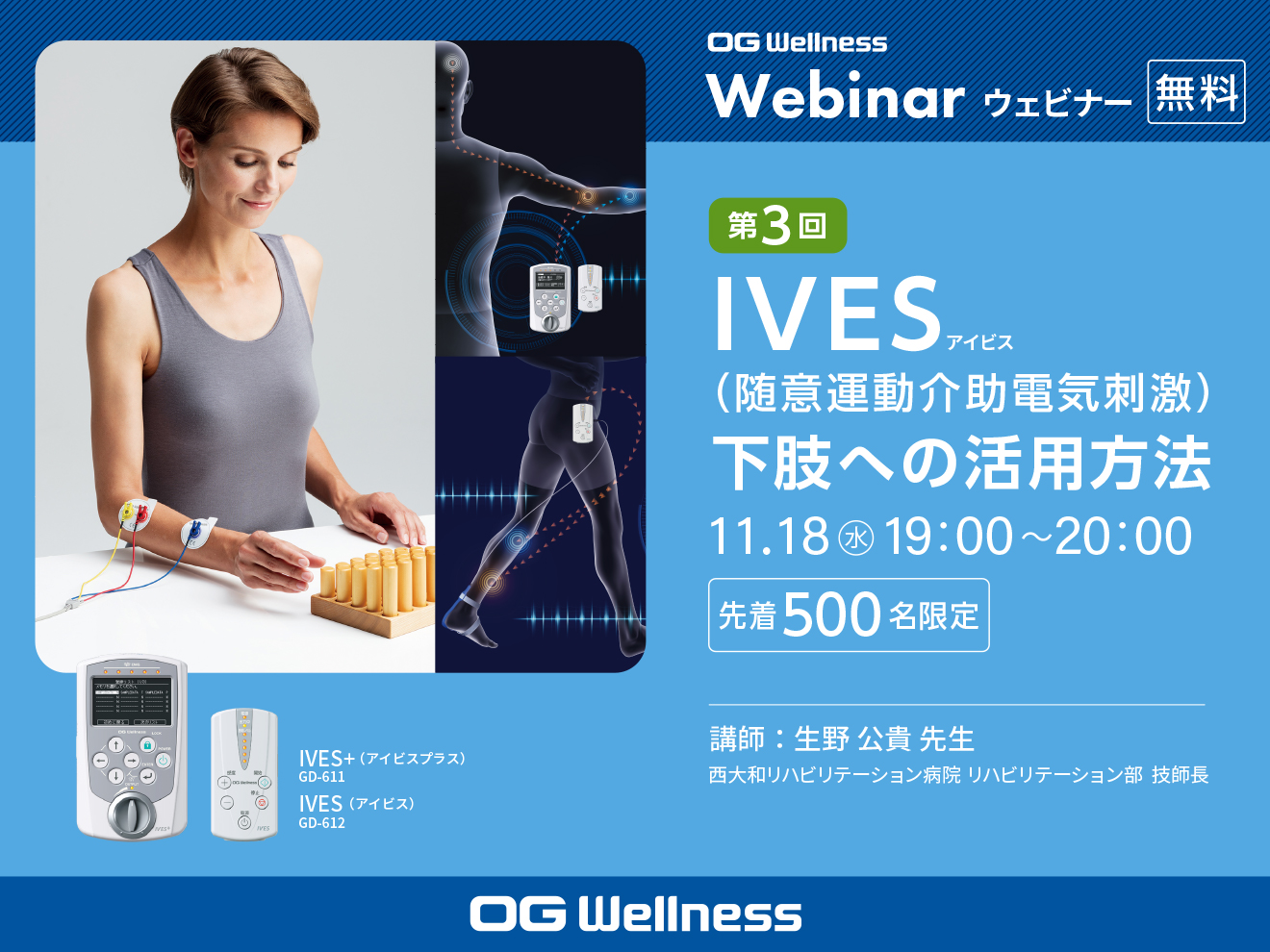 第3回 Og Wellness Webinar Ives 随意運動介助電気刺激 の下肢への活用方法 Pt Ot St Net