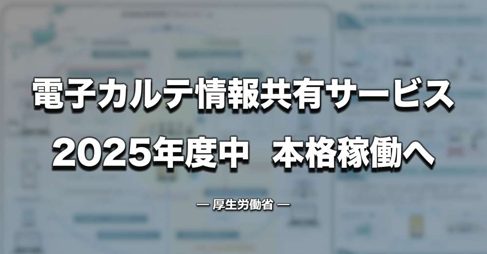 電子カルテ情報共有サービス、2025年度中   本格稼働へ【厚労省】