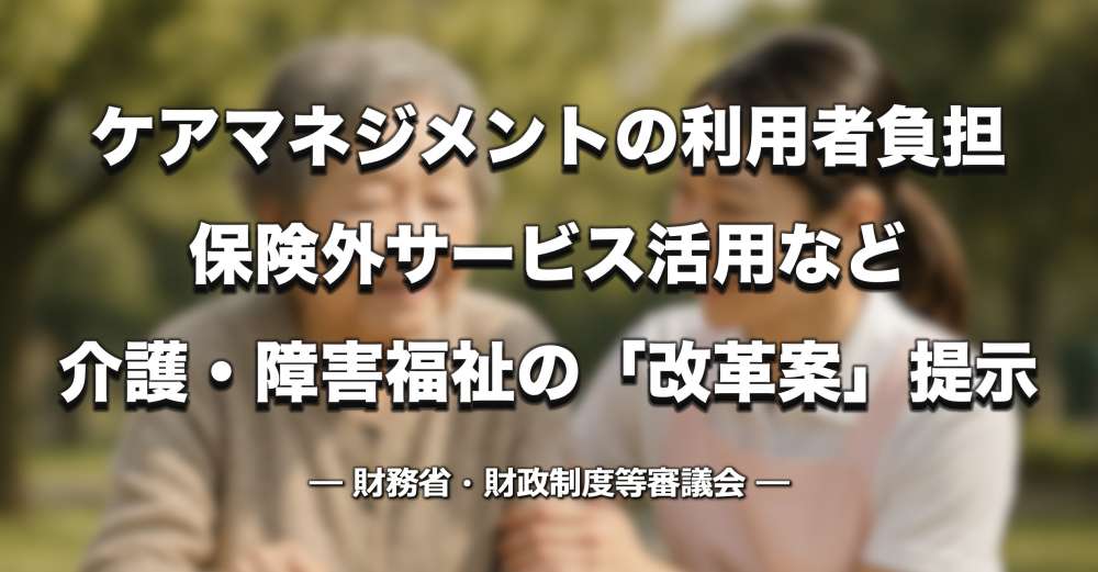 【介護・障害福祉】要介護の軽度者への支援の在り方、保険外サービスの活用と質など議論 ー 財政審